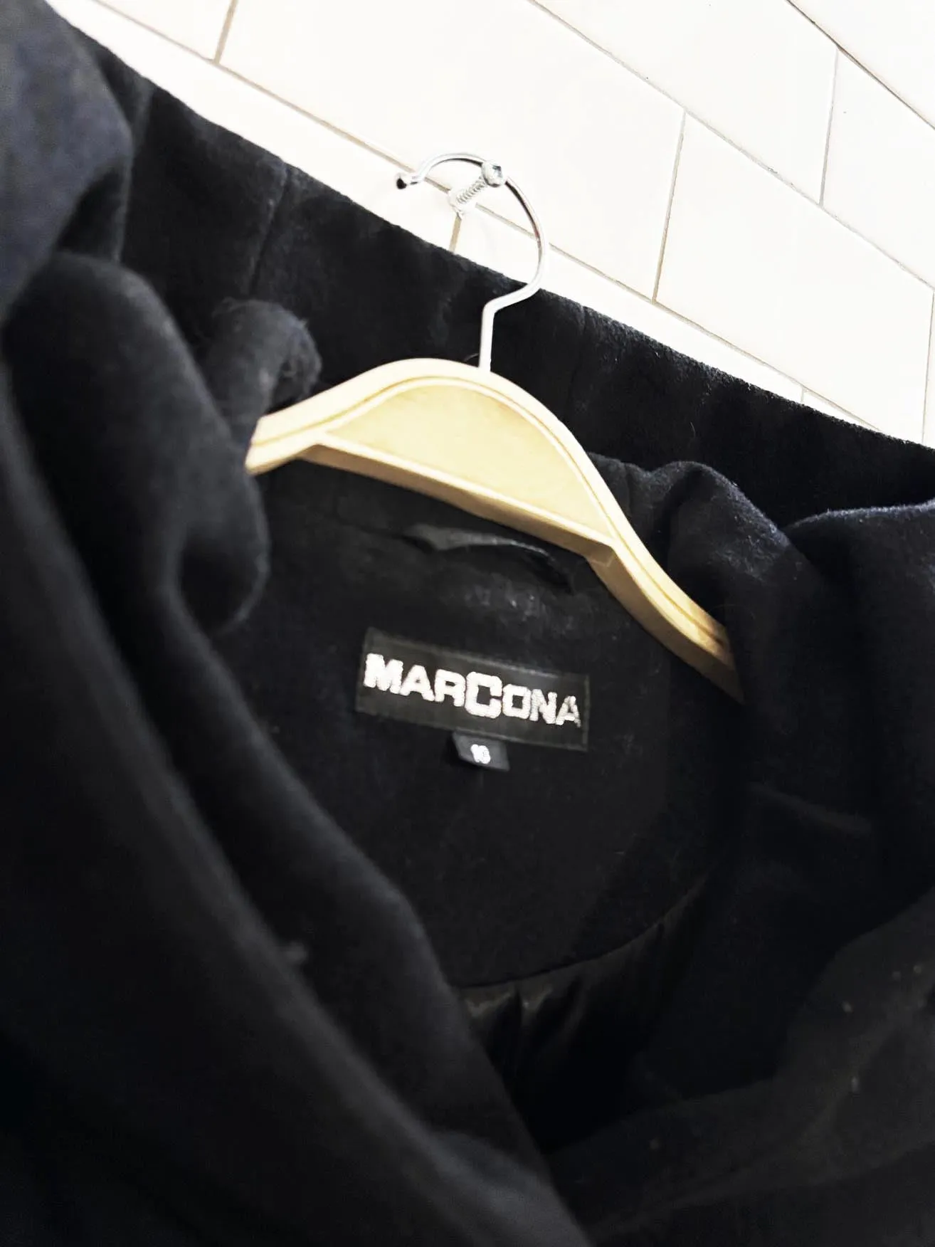 vintage marcona wool-blend hooded long coat sold by Good Market Thrift Store product image thumbnail 2