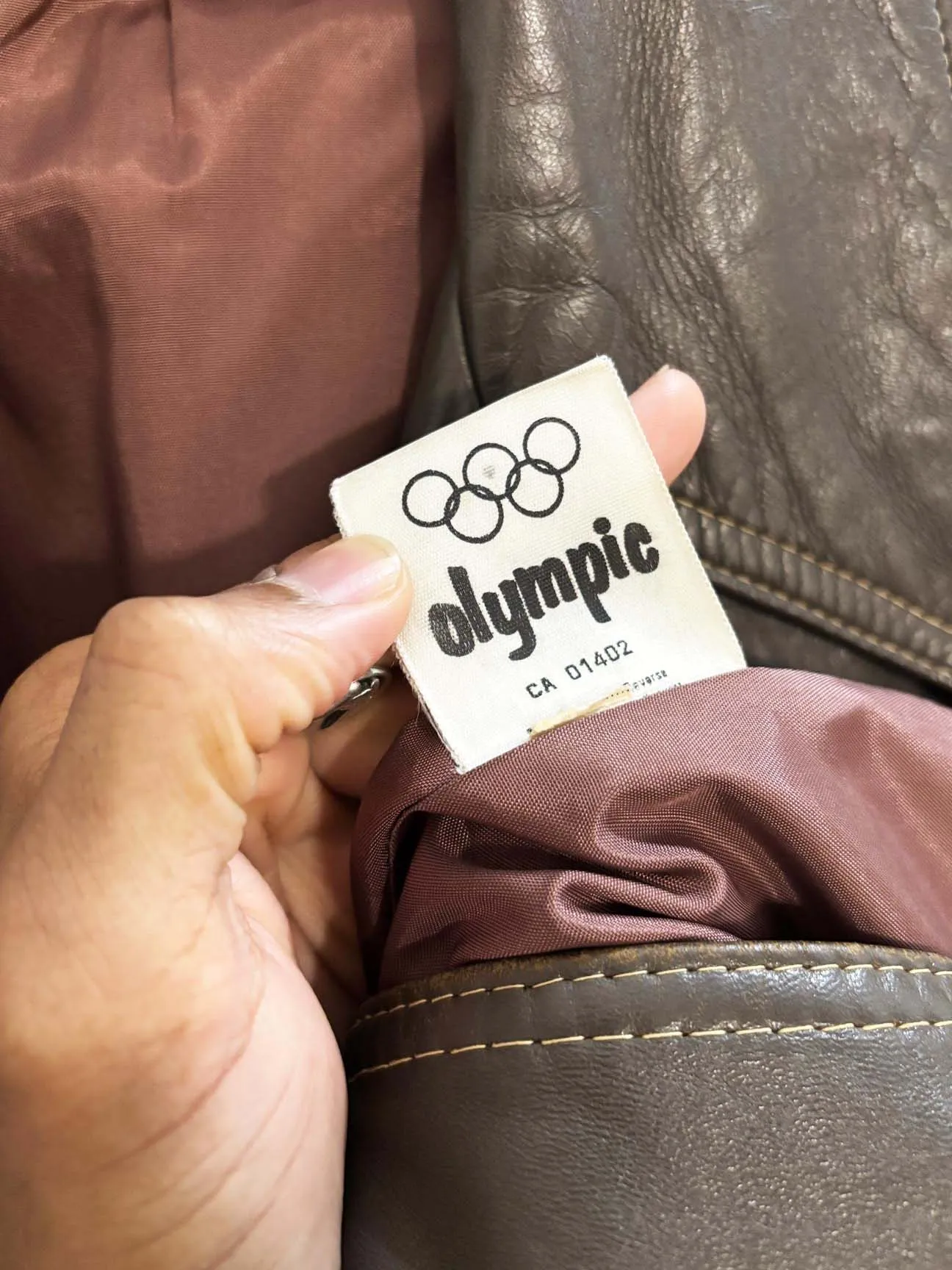 vintage 70s olympic leather western belted trench coat sold by Good Market Thrift Store product image thumbnail 2