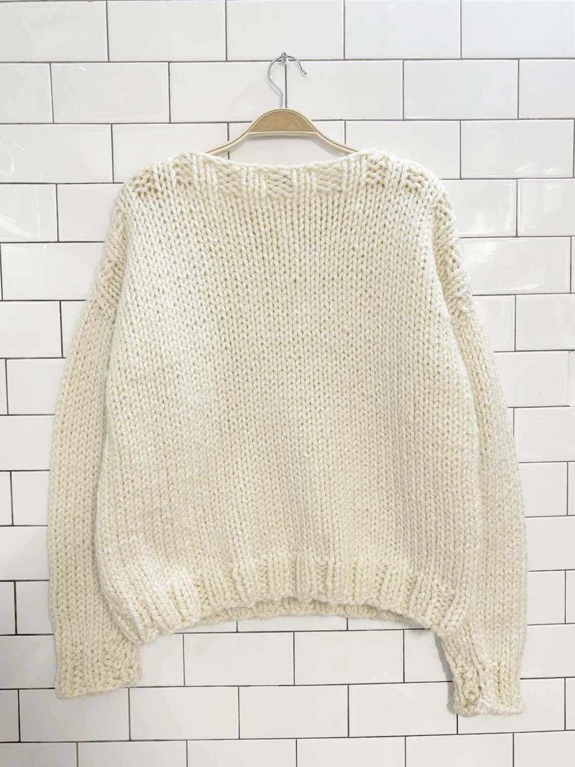 handmade with love wool-blend chunky knit sweater sold by Good Market Thrift Store product image thumbnail 4