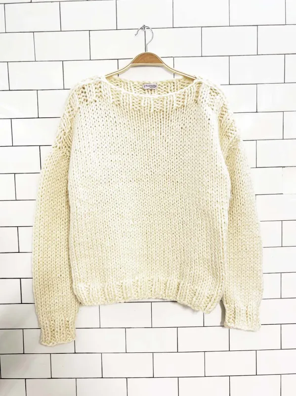 handmade with love wool-blend chunky knit sweater sold by Good Market Thrift Store