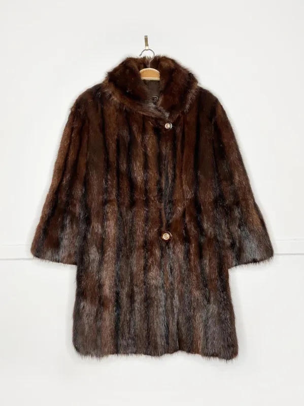 vintage long-haired mink mid-length coat sold by Good Market Thrift Store