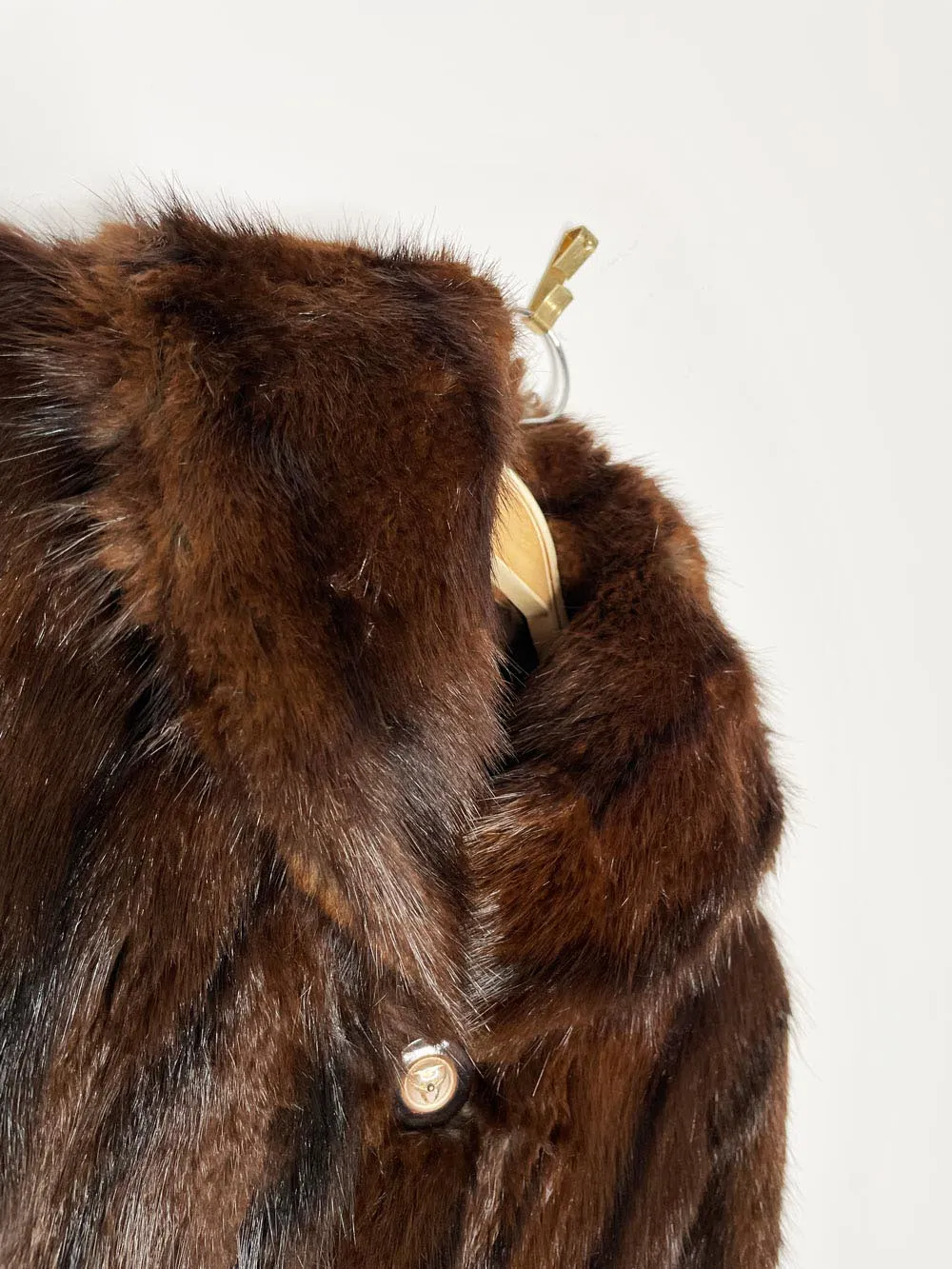 vintage long-haired mink mid-length coat sold by Good Market Thrift Store product image thumbnail 2