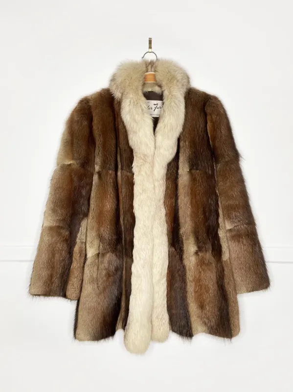 vintage arctic fox + mink fur short coat | leader furs sold by Good Market Thrift Store