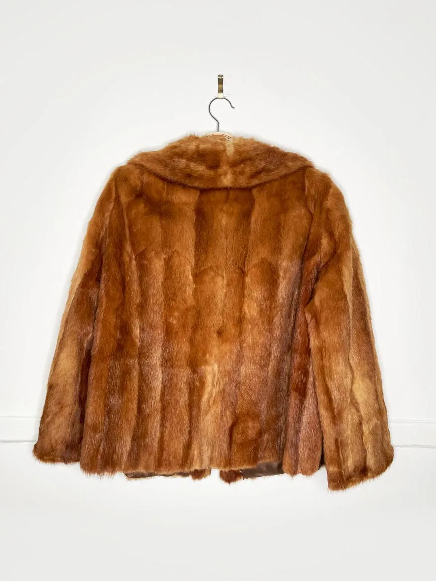 vintage 60s eartons mink fur princess cut short coat | fur salon sold by Good Market Thrift Store product image thumbnail 4