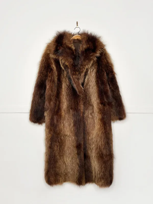 vintage beaver fur deep pile long coat sold by Good Market Thrift Store