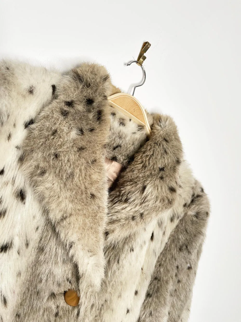 vintage sears tradition snow leopard faux fur long coat sold by Good Market Thrift Store product image thumbnail 2