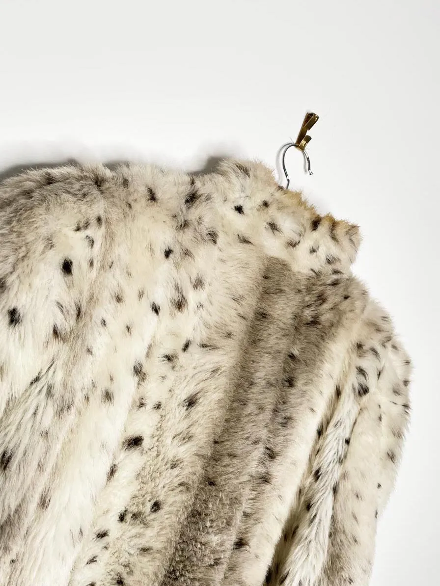 vintage sears tradition snow leopard faux fur long coat sold by Good Market Thrift Store product image thumbnail 3