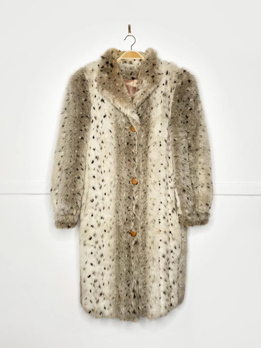 vintage sears tradition snow leopard faux fur long coat sold by Good Market Thrift Store