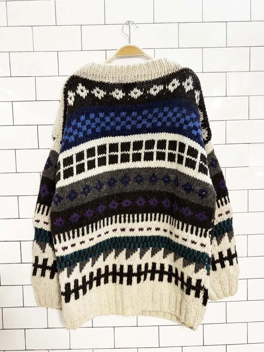 vintage 90s promised land 100% wool chunky knit sweater sold by Good Market Thrift Store product image thumbnail 4