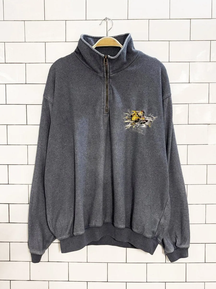vintage 90s northern elements ski-doo embroidered quarter zip sweatshirt sold by Good Market Thrift Store