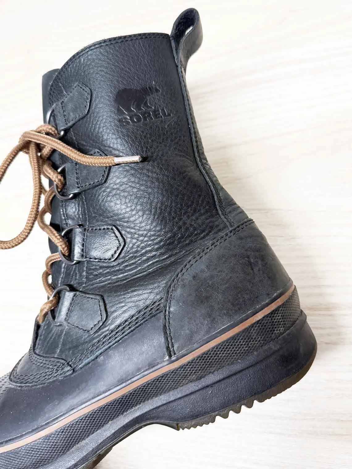 sorel kitchener caribou leather waterproof boot sold by Good Market Thrift Store product image thumbnail 2