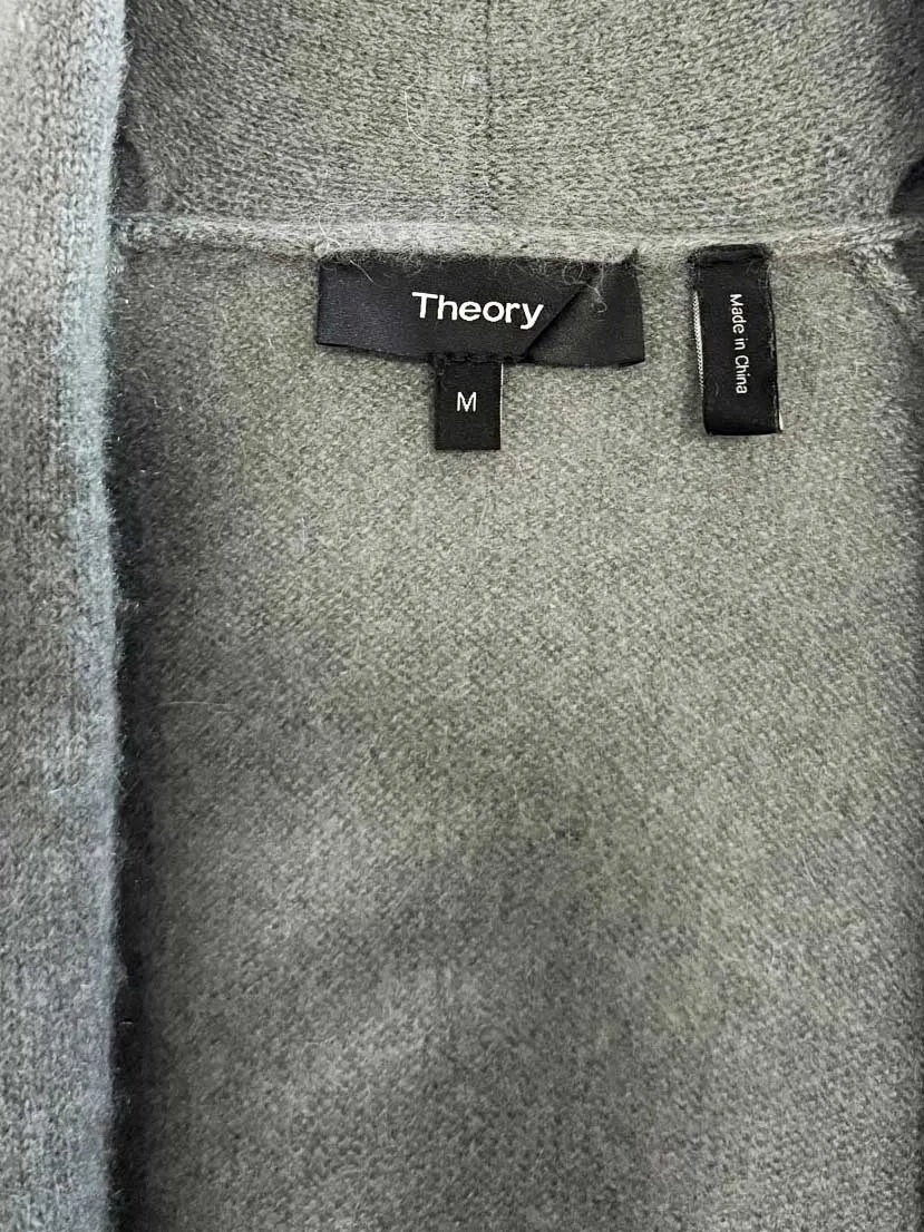 theory 100% cashmere floral embroidery open knit cardigan | rework sold by Good Market Thrift Store product image thumbnail 3