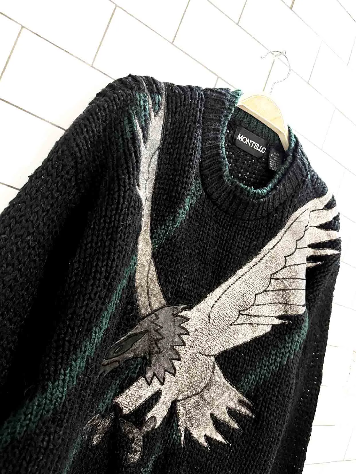 vintage montello eagle embroidery knit sweater sold by Good Market Thrift Store product image thumbnail 2