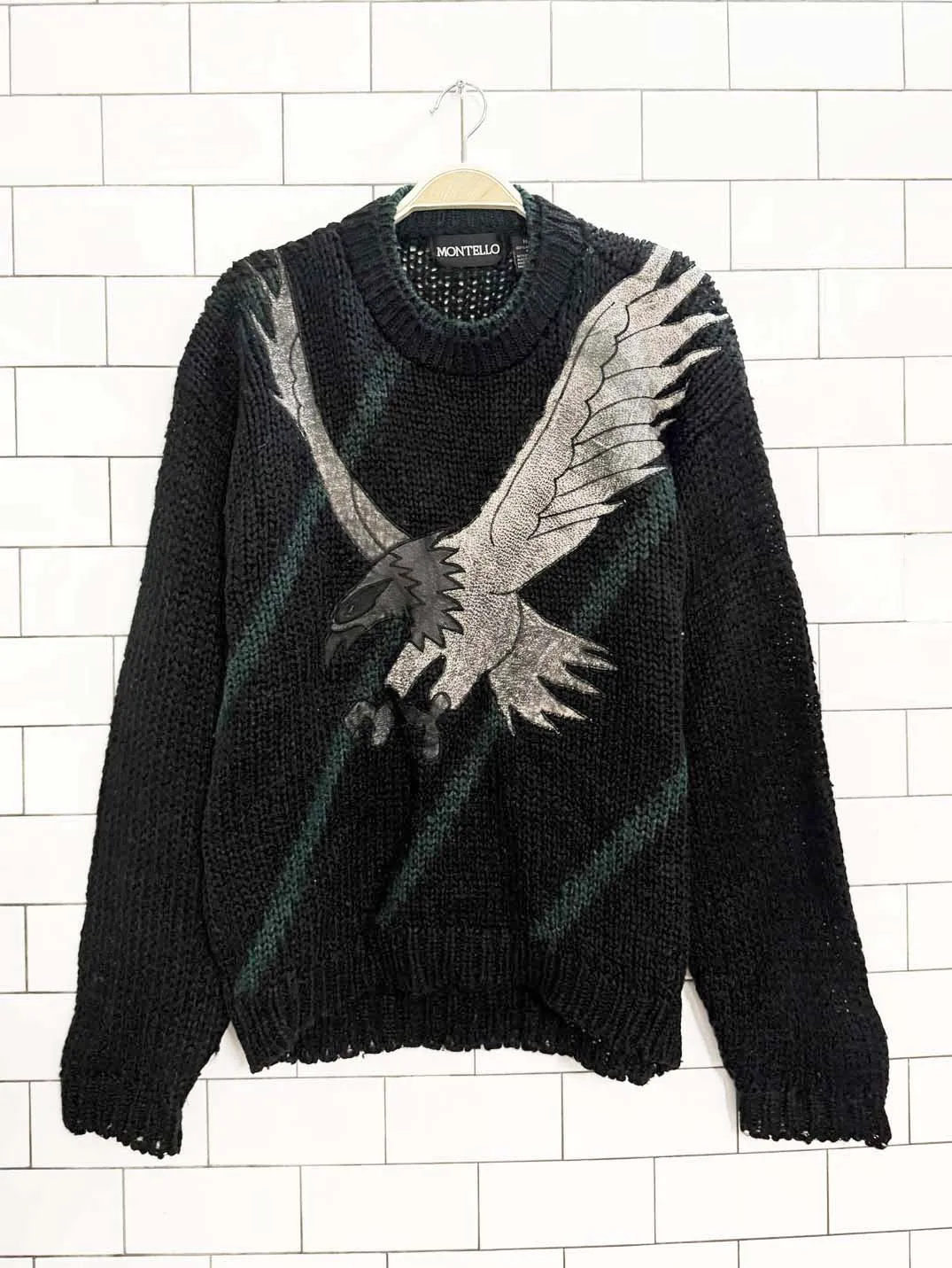 vintage montello eagle embroidery knit sweater sold by Good Market Thrift Store