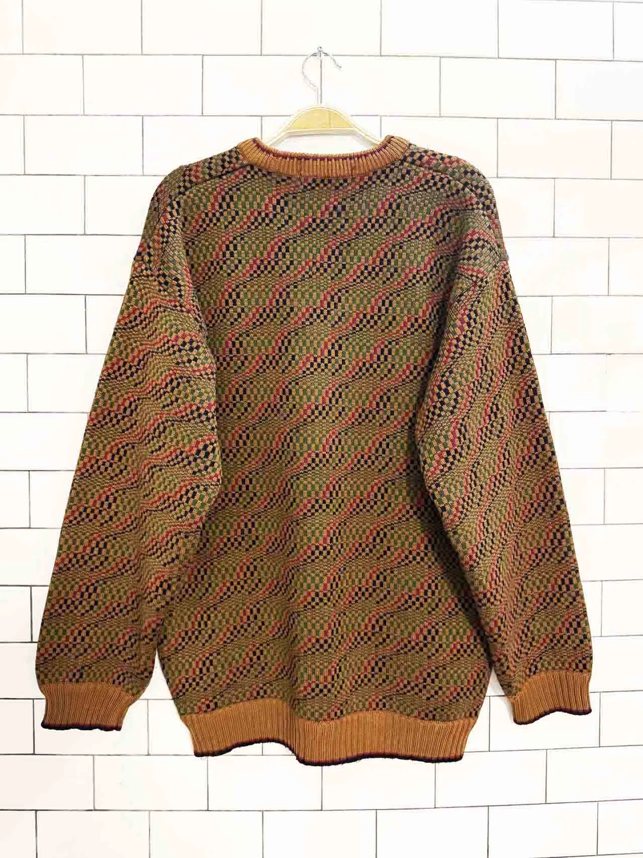 vintage 80s consul wave knit v-neck sweater sold by Good Market Thrift Store product image thumbnail 5