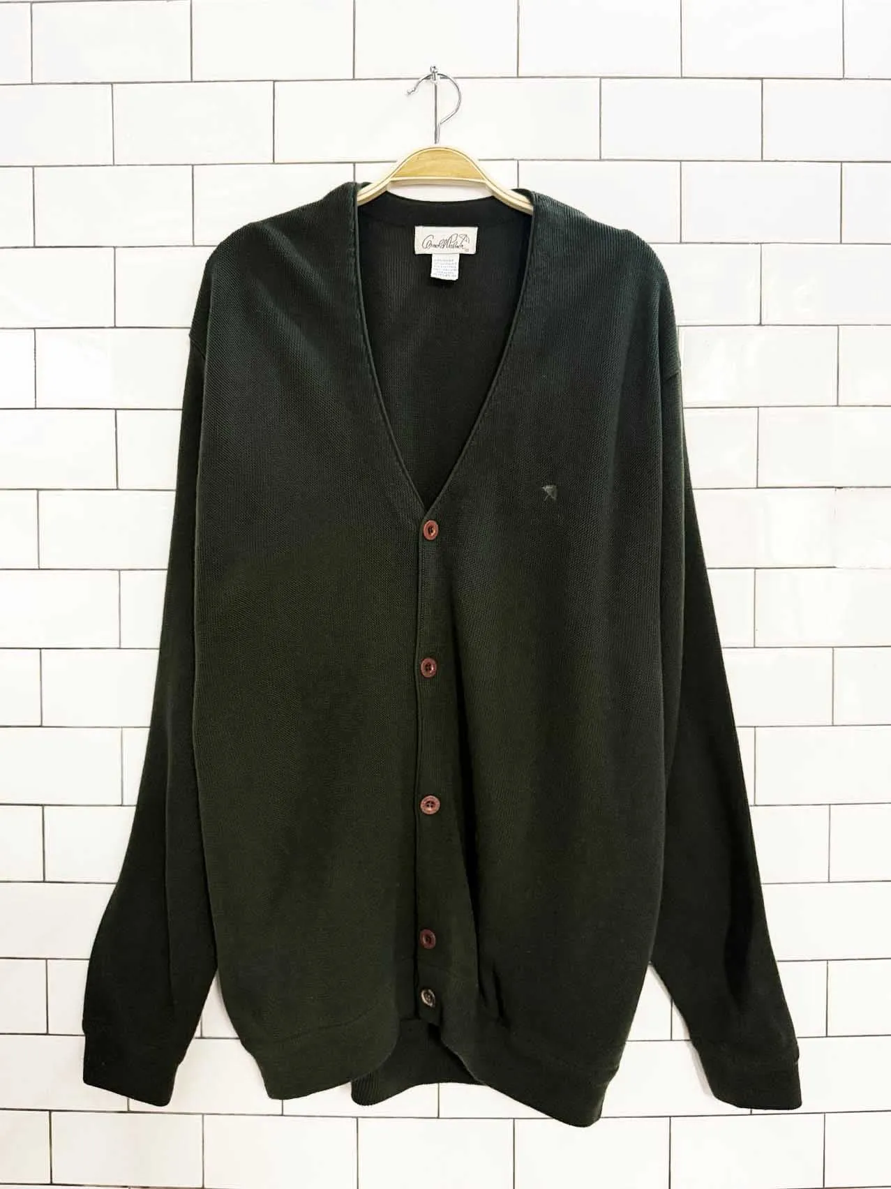 vintage arnold palmer minimal knit dad cardigan sold by Good Market Thrift Store