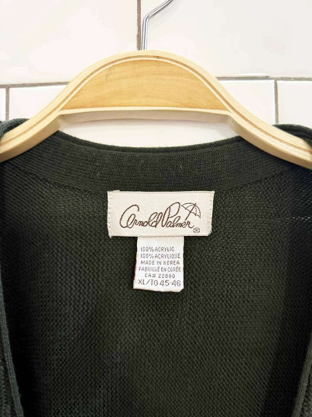 vintage arnold palmer minimal knit dad cardigan sold by Good Market Thrift Store product image thumbnail 3