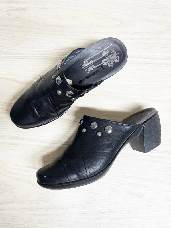 romika leather studded slip on clog sold by Good Market Thrift Store