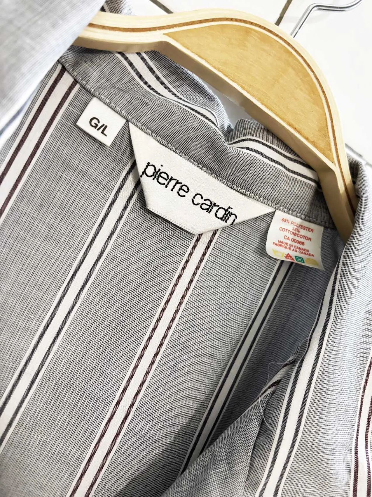 vintage 90s pierre cardin pajama-style striped shirt sold by Good Market Thrift Store product image thumbnail 5