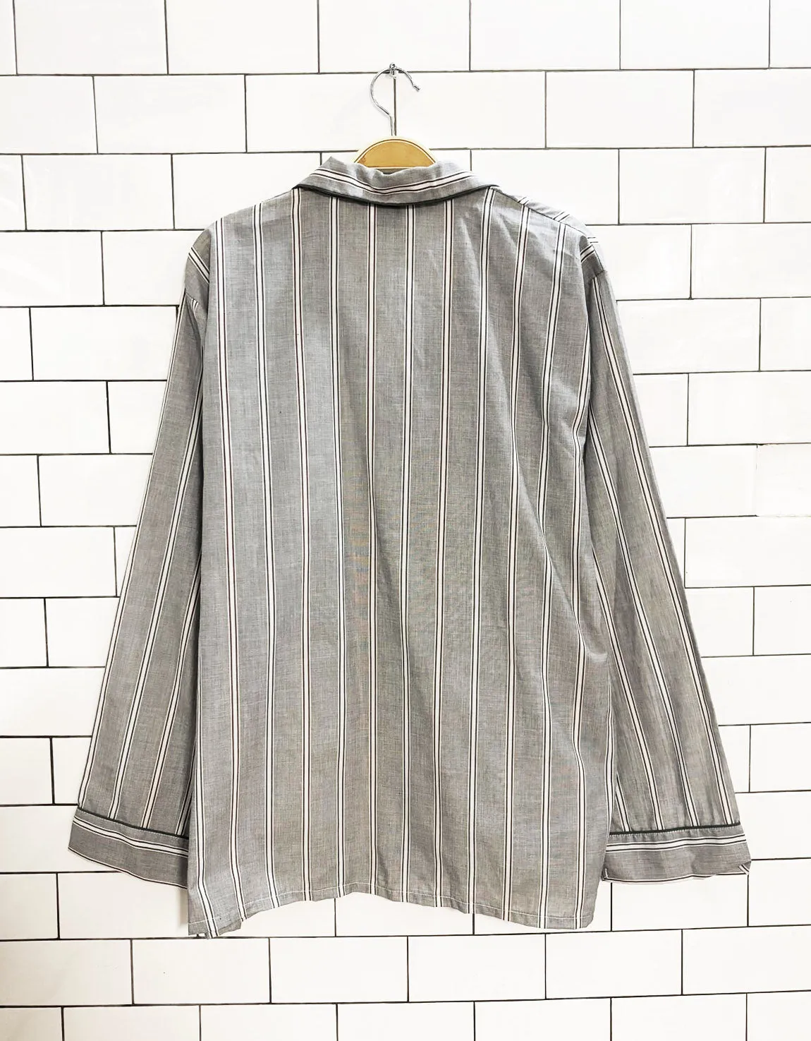 vintage 90s pierre cardin pajama-style striped shirt sold by Good Market Thrift Store product image thumbnail 4