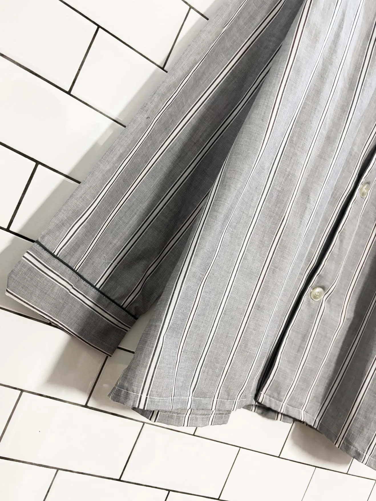 vintage 90s pierre cardin pajama-style striped shirt sold by Good Market Thrift Store product image thumbnail 3