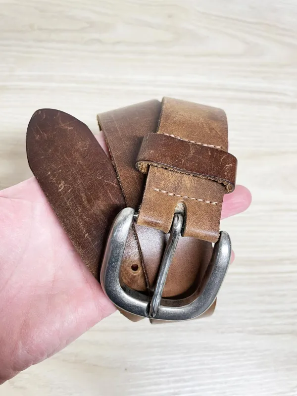 vintage 90s campus crew leather belt sold by Good Market Thrift Store