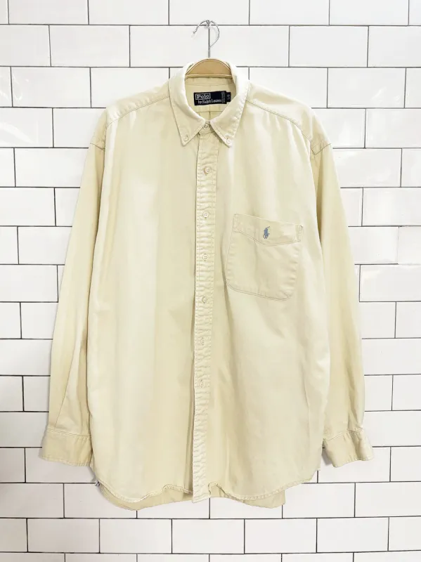 vintage 90s polo ralph butter yellow shirt sold by Good Market Thrift Store