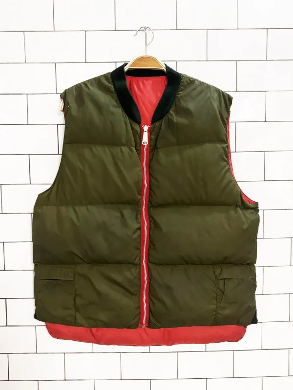 vintage reversible hunting down puffer vest sold by Good Market Thrift Store