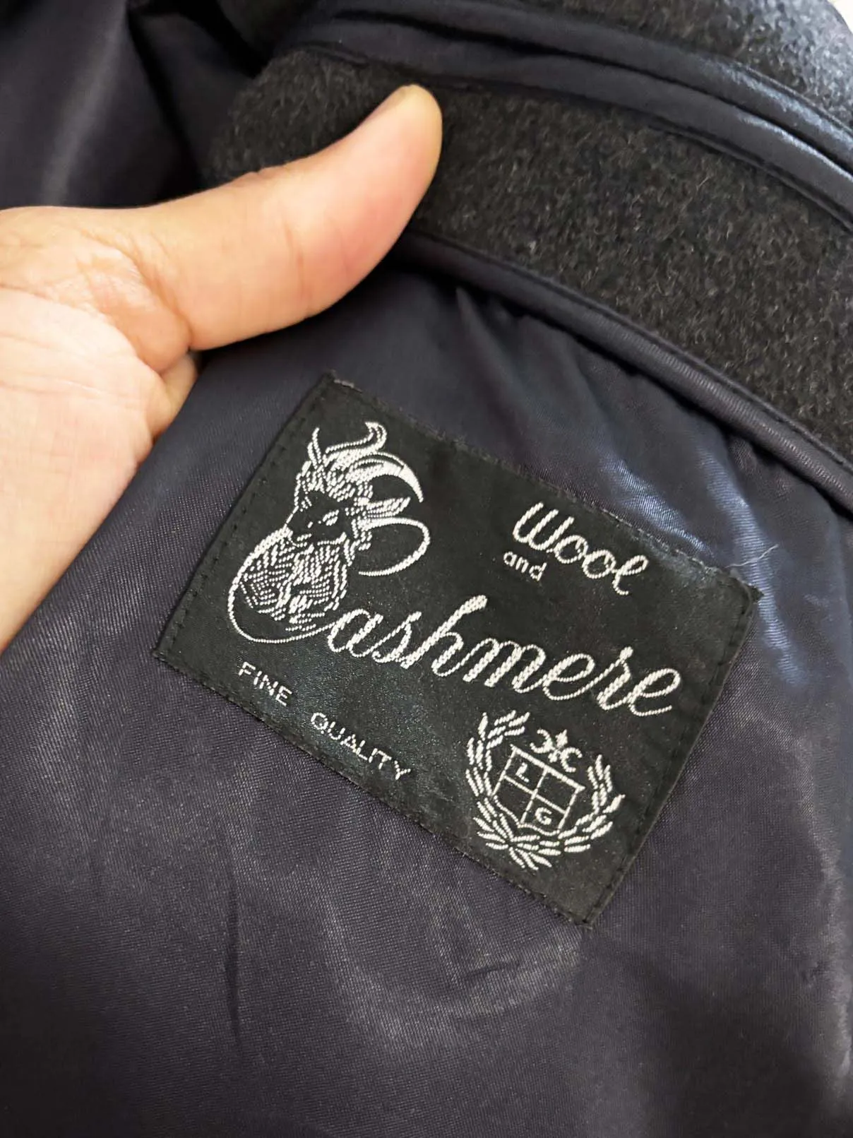 vintage jazz club wool-cashmere blend overcoat sold by Good Market Thrift Store product image thumbnail 2