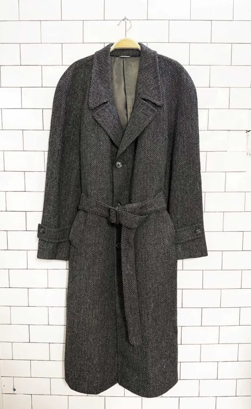 vintage haute rive wool herringbone belted coat | stars sold by Good Market Thrift Store