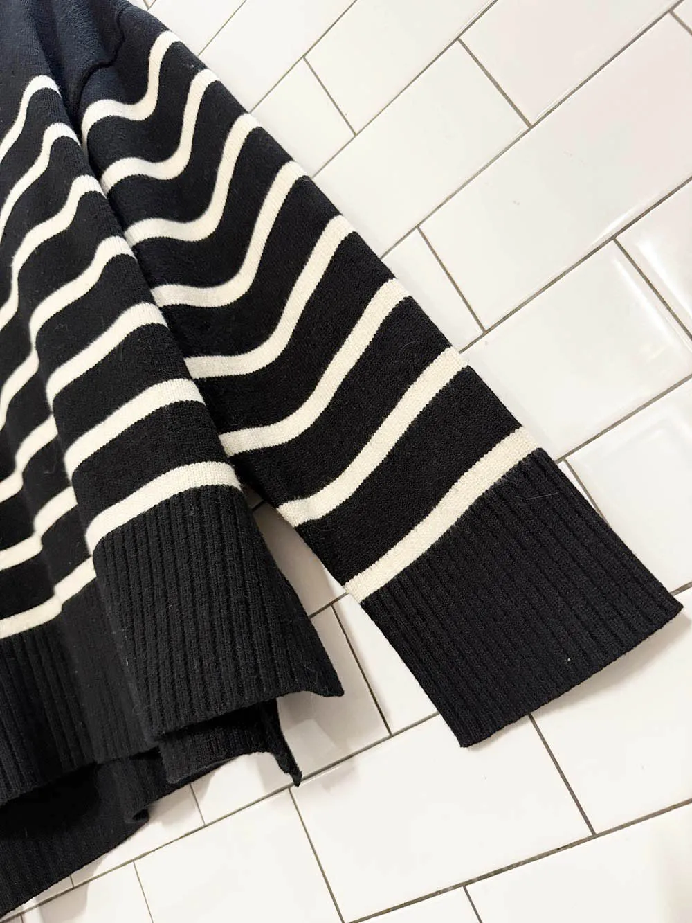 zara striped half zip knit sweater sold by Good Market Thrift Store product image thumbnail 3