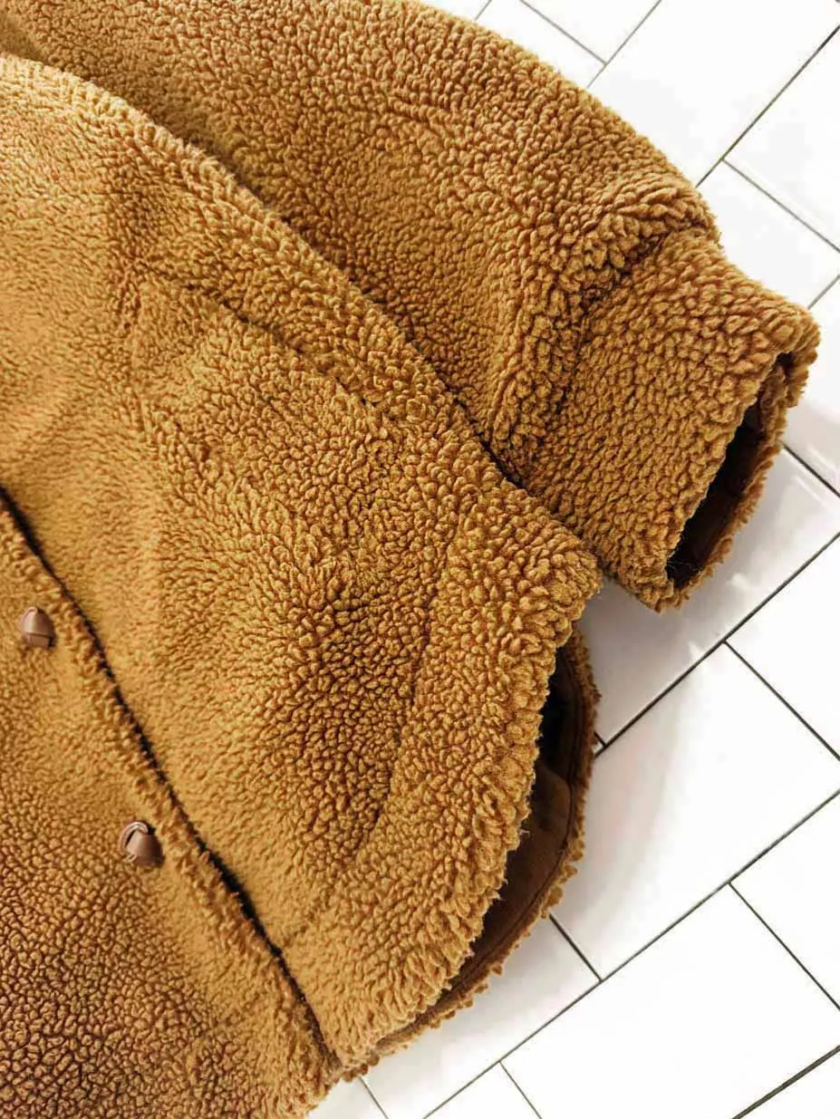 h&m faux shearling boxy fleece teddy coat sold by Good Market Thrift Store product image thumbnail 4