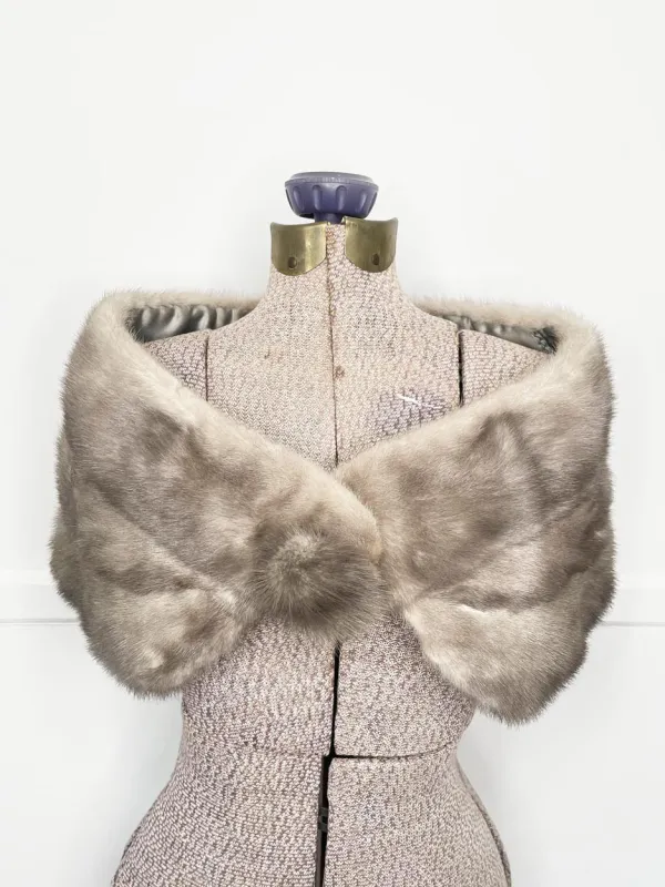 vintage 50s mink shawl wrap collar sold by Good Market Thrift Store