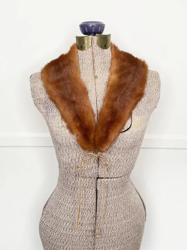 vintage 50s mink fur tie collar sold by Good Market Thrift Store