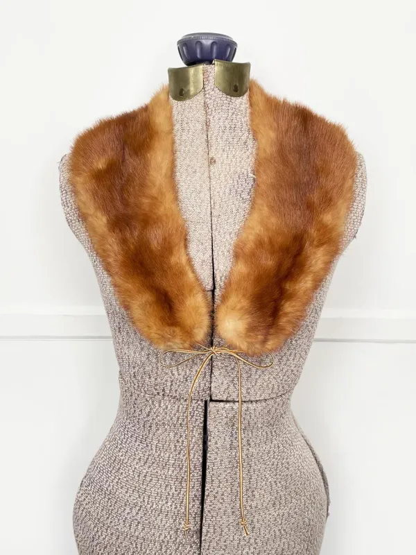 vintage 50s mink fur tie collar sold by Good Market Thrift Store