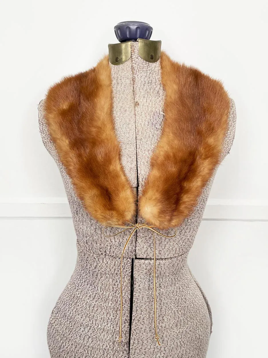 vintage 50s mink fur tie collar sold by Good Market Thrift Store