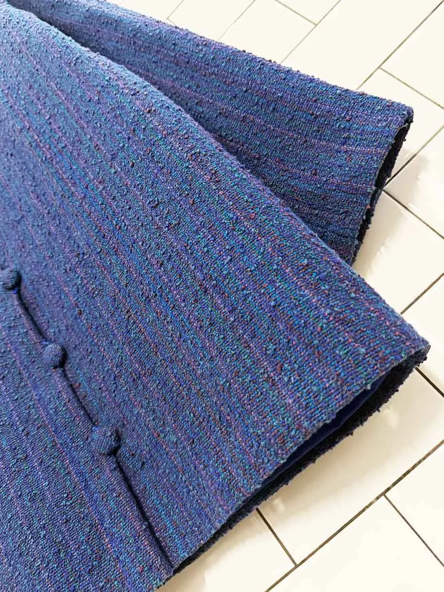 vintage hand woven naturals tweed knit blazer jacket sold by Good Market Thrift Store product image thumbnail 3