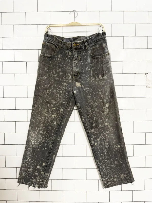 vintage arizona paint splatter raw hem jeans sold by Good Market Thrift Store