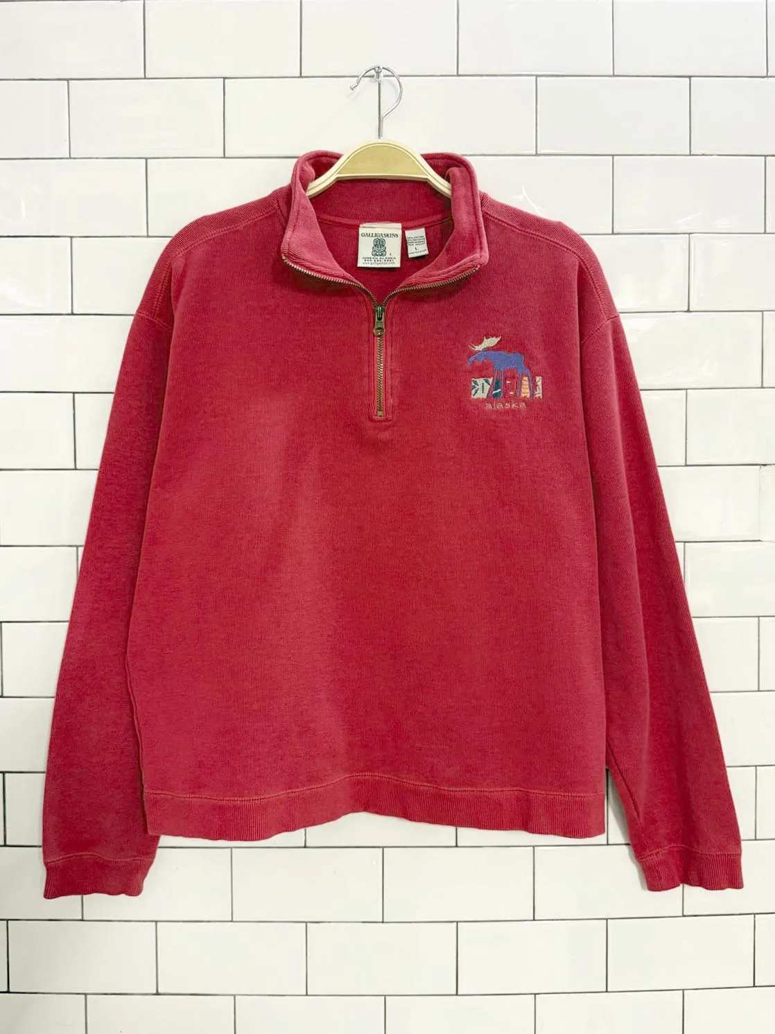 vintage gallagaskins alaska half zip sweatshirt sold by Good Market Thrift Store