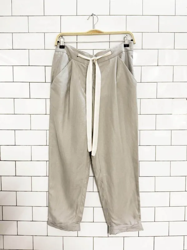 wilfred allant line- blend tie waist cropped trouser | artizia sold by Good Market Thrift Store