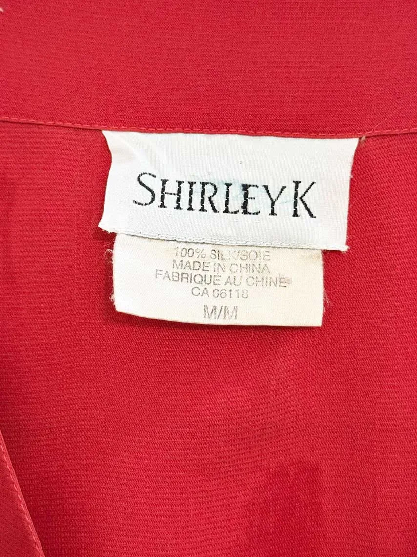 vintage shirley k 100% silk drawstring shirt sold by Good Market Thrift Store product image thumbnail 3
