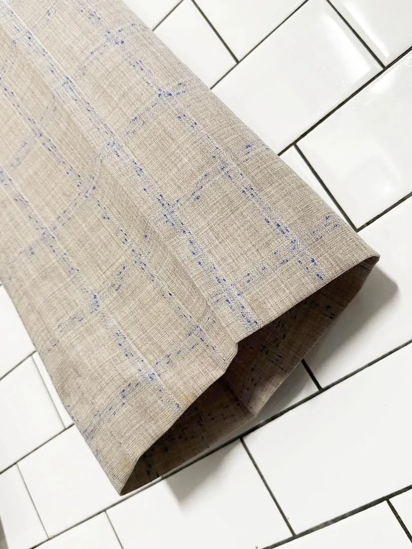 vintage 70s windowpane check shell button flare leg trousers sold by Good Market Thrift Store product image thumbnail 3