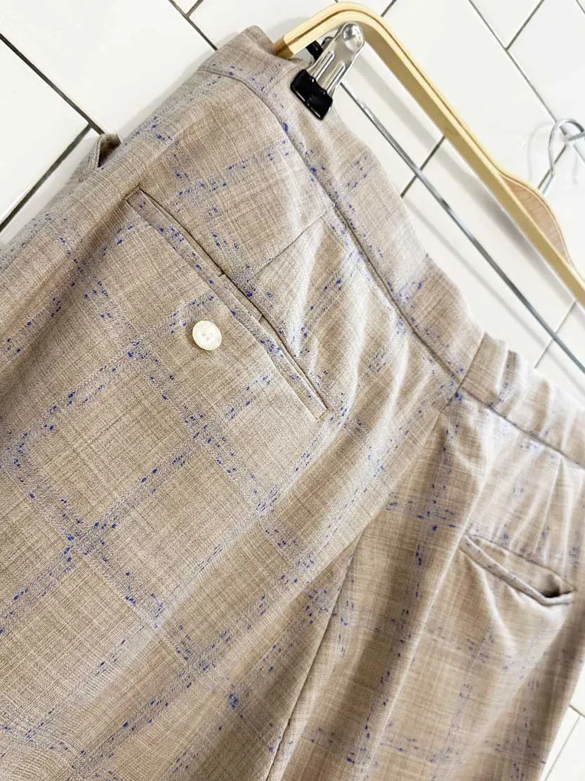 vintage 70s windowpane check shell button flare leg trousers sold by Good Market Thrift Store product image thumbnail 4