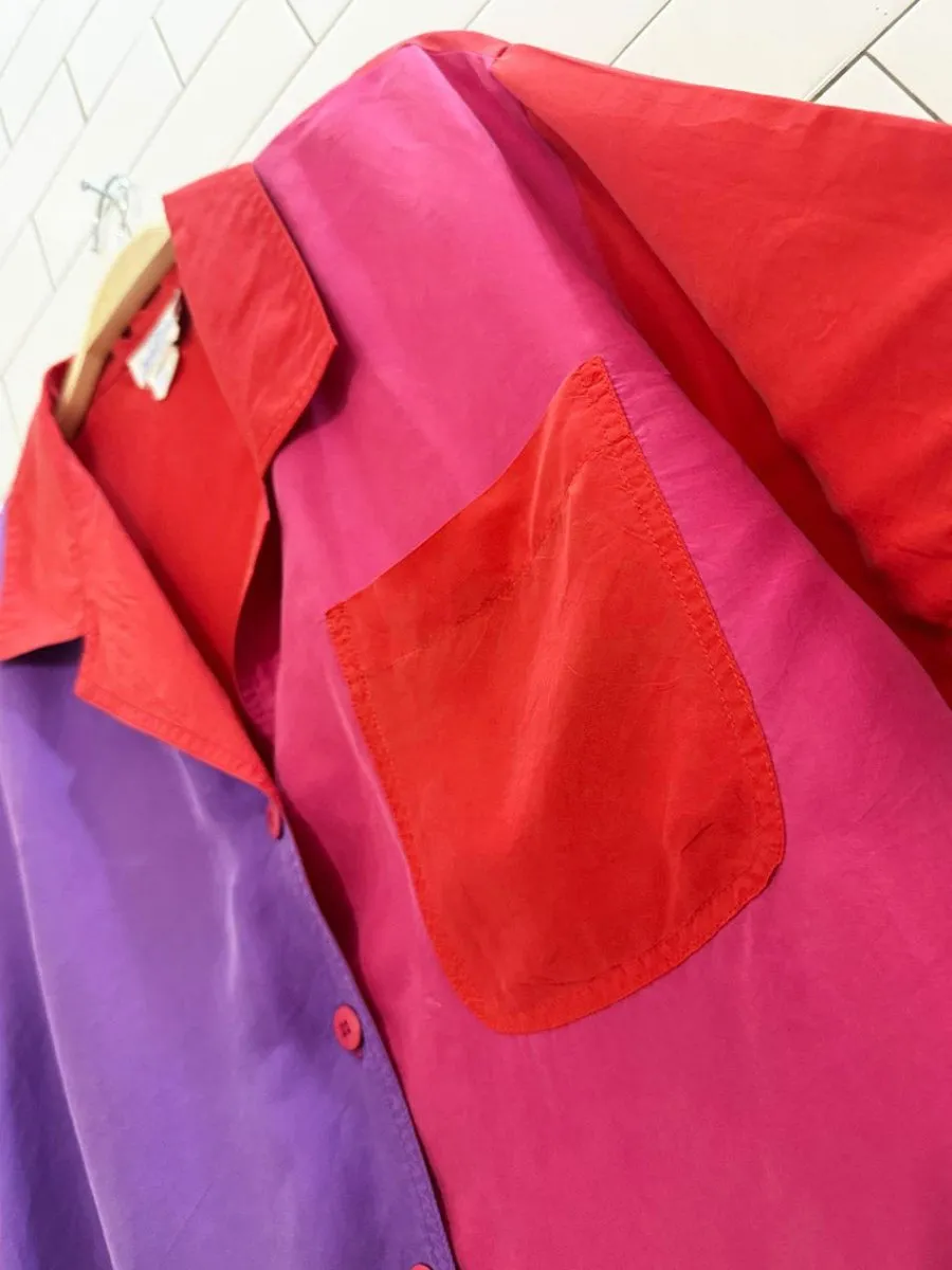 vintage winter silks 100% silk short sleeve shirt sold by Good Market Thrift Store product image thumbnail 2