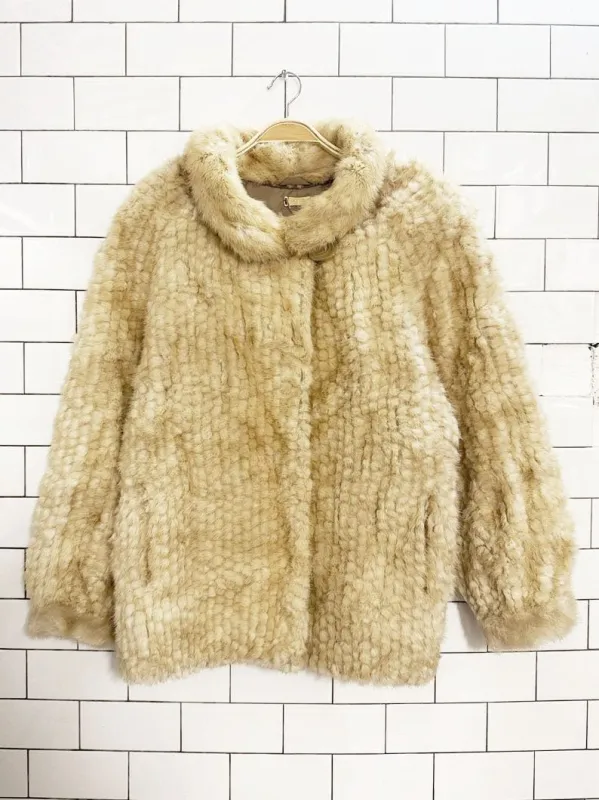 vintage 70s antonella cittadella mink checkerboard fur coat sold by Good Market Thrift Store