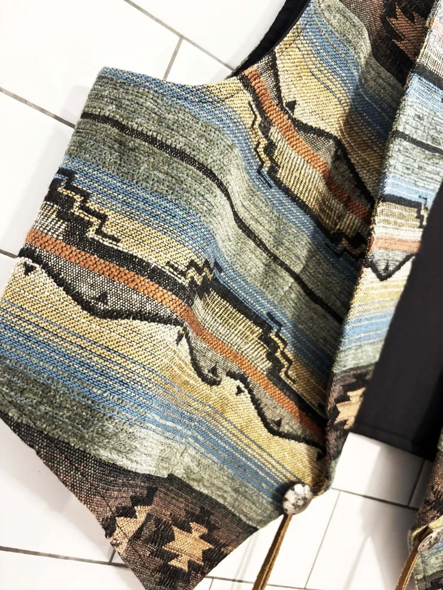 vintage sweetgrass concho western woven vest sold by Good Market Thrift Store product image thumbnail 3