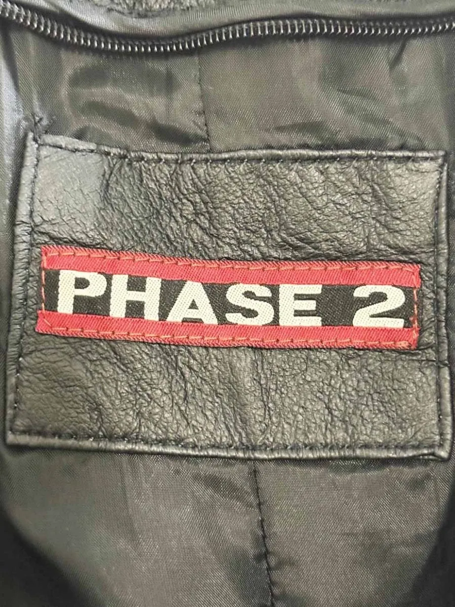 vintage phase 2 leather double breasted belted trench coat sold by Good Market Thrift Store product image thumbnail 3