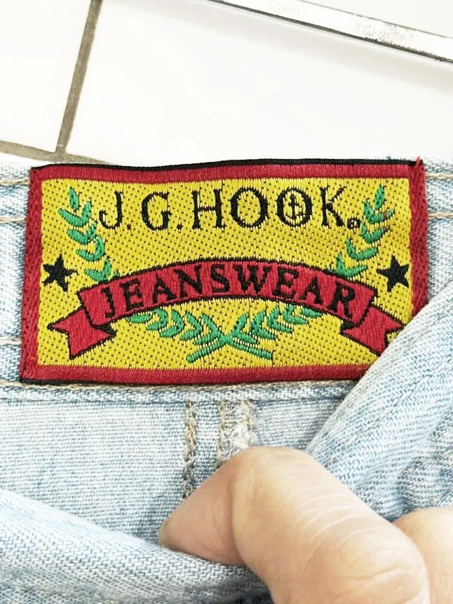 vintage jg hook denim full button a-line midi skirt sold by Good Market Thrift Store product image thumbnail 2