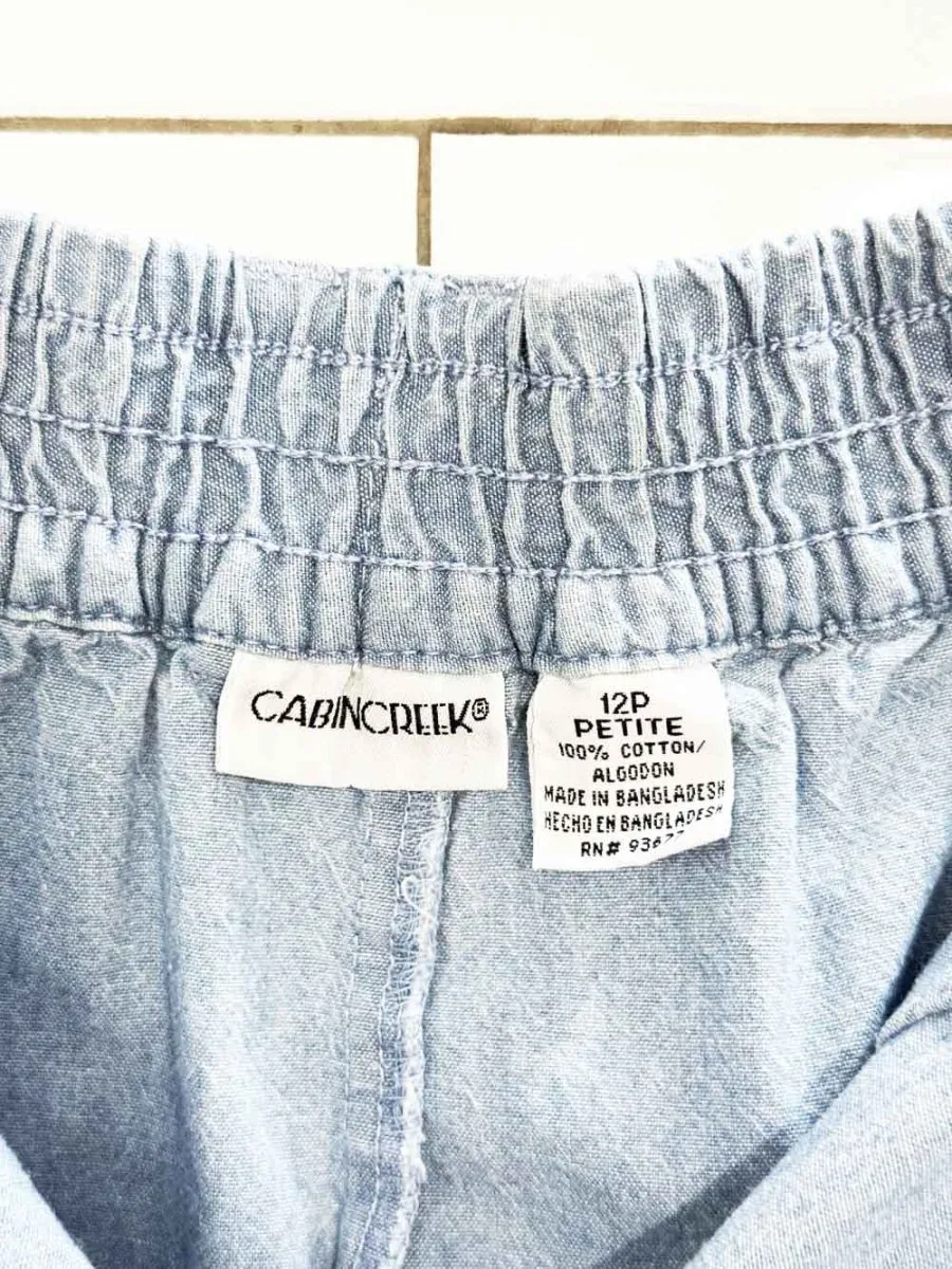 vintage 00s cabin creek pleated denim full button midi skirt sold by Good Market Thrift Store product image thumbnail 3