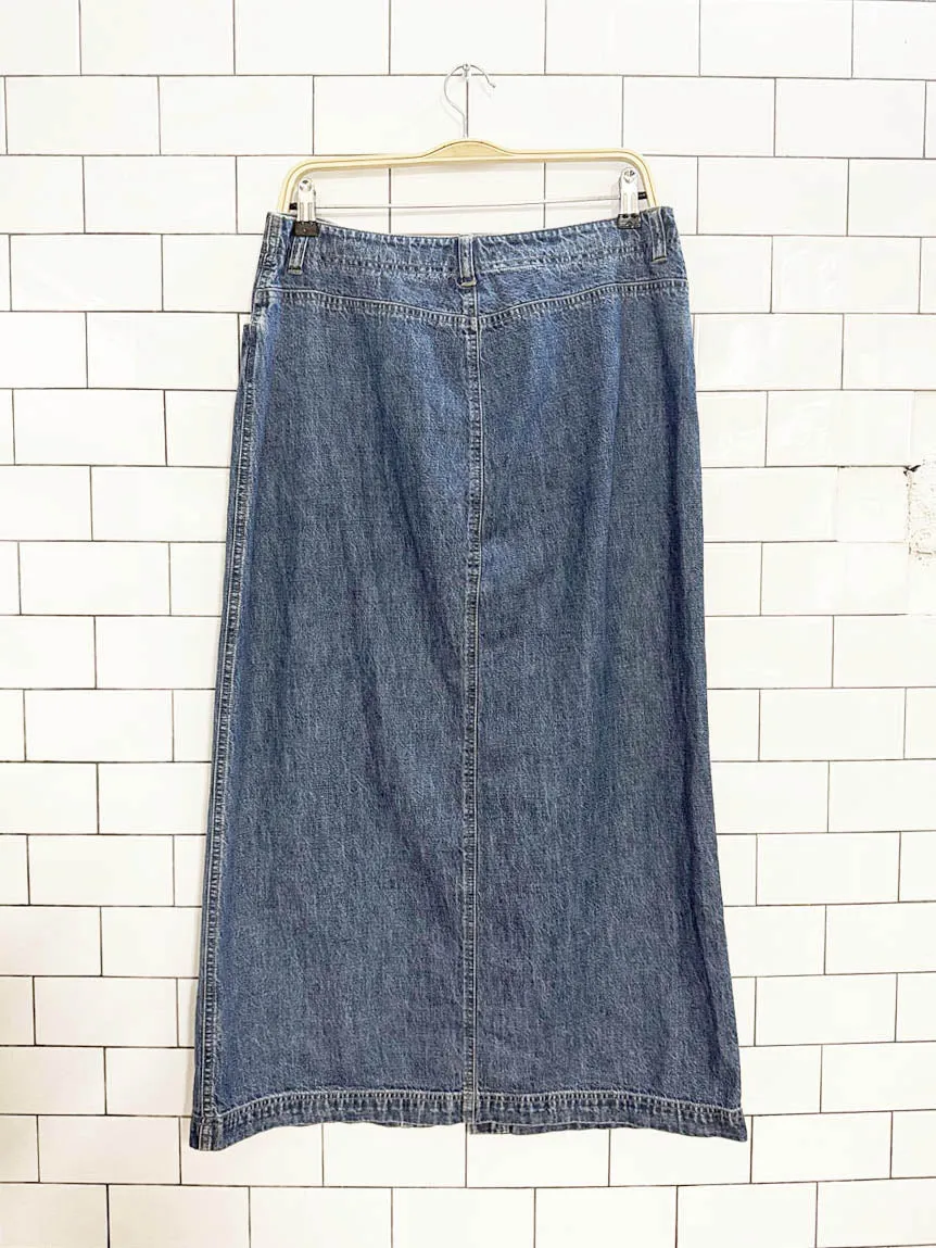 vintage 00s jones new york denim button down maxi skirt sold by Good Market Thrift Store product image thumbnail 4